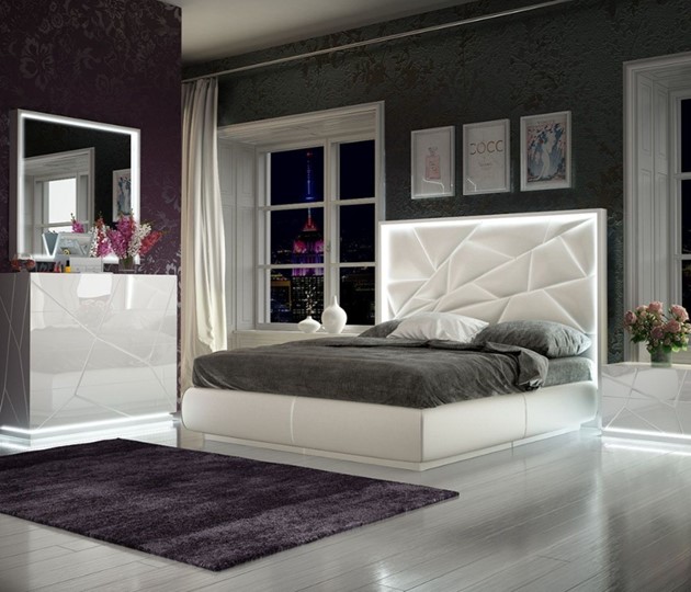 Кровать в спальню FRANCO KIU 1242 с LED подсветкой изголовья (180х200) в Липецке - изображение 1
