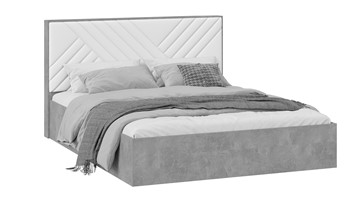 Кровать двуспальная Хилтон Тип 1 (Ателье светлый/Белый) в Липецке