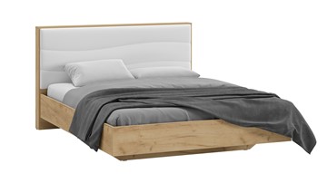 Кровать в спальню Миранда тип 1 (Дуб крафт золотой/Белый глянец) в Липецке