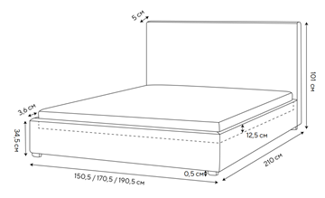 Двуспальная кровать Mono 140х200, Велюр (Monopoly Миндаль (111)) в Липецке - предосмотр 1