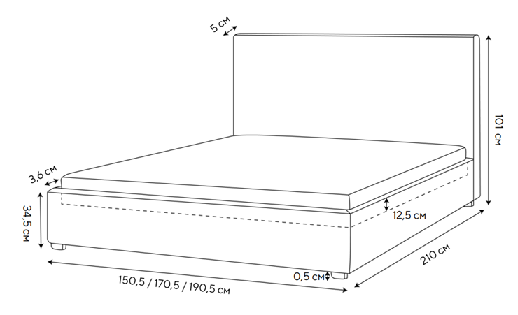 Двуспальная кровать Mono 140х200, Велюр (Monopoly Миндаль (111)) в Липецке - изображение 1