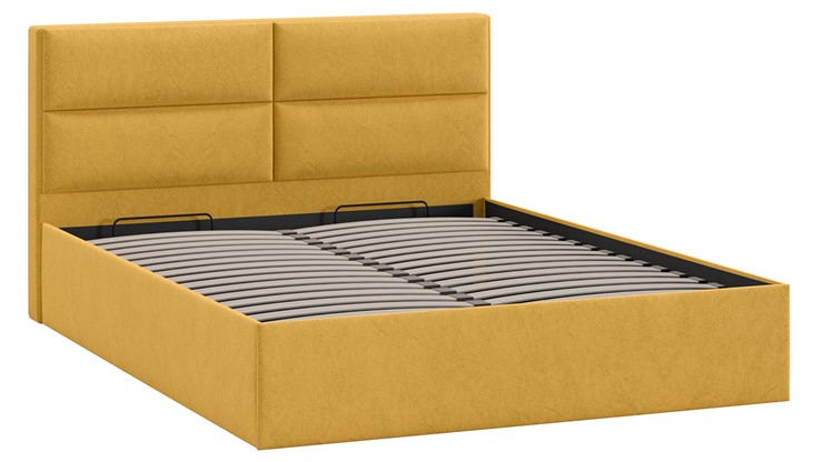 Кровать с механизмом 2-спальная Глосс Тип 1 (Микровелюр Wellmart Yellow) в Липецке - изображение 2