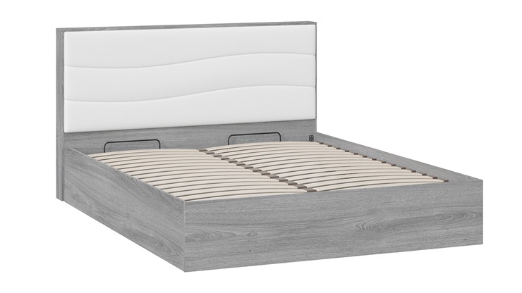 Кровать с механизмом 2-спальная Миранда тип 1 (Дуб Гамильтон/Белый глянец) в Липецке - изображение 2