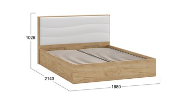 Двуспальная кровать с механизмом Миранда тип 1 (Дуб крафт золотой/Белый глянец) в Липецке - предосмотр 1