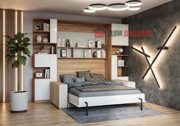 Кровать-шкаф с диваном Дина, 1400х2000 в Липецке - изображение