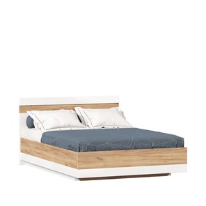 Кровать 1,5-спальная Фиджи 1400 с подъемным механизмом ЛД 659.081, Дуб золотой/Белый в Липецке