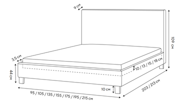 Кровать в спальню Lino 140х200, Велюр (Monopoly Прованский синий (792)) в Липецке - предосмотр 1