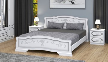 Двуспальная кровать Карина-6 (Белый Жемчуг) 180х200 в Липецке