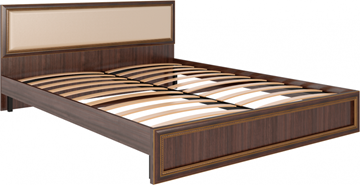 Кровать двуспальная Беатрис М10 с мягким изголовьем (Орех Гепланкт) в Липецке