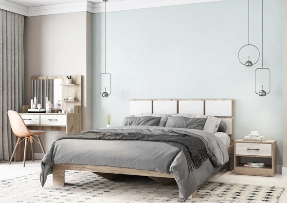 Мебель для спальни Соната №1 Дуб Крафт Серый - Дуб Крафт Белый в Липецке - изображение