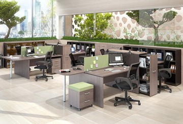 Набор мебели в офис Xten для двух сотрудников с тумбочками в Липецке - предосмотр 1