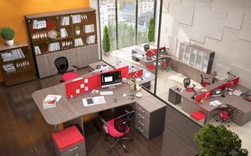 Набор мебели в офис Xten для двух сотрудников с тумбочками в Липецке - предосмотр 3