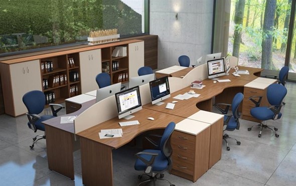 Офисный комплект мебели IMAGO - рабочее место, шкафы для документов в Липецке - изображение
