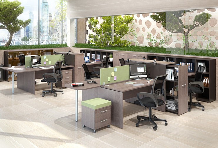 Набор мебели в офис Xten для двух сотрудников с тумбочками в Липецке - изображение