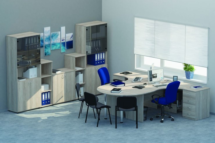 Мебель для персонала Twin для 2 сотрудников с совмещенными столами в Липецке - изображение