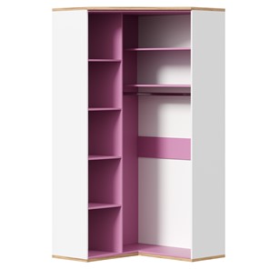 Угловой детский шкаф Урбан 528.060, белый/розовый в Липецке - предосмотр 3