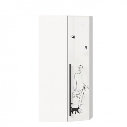 Угловой распашной шкаф Джоли 45 ЛД 535.030, Серый шелк в Липецке - изображение