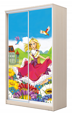 Шкаф-купе детский ХИТ 23-4-17-77-11, Принцесса, дуб млечный в Липецке - изображение