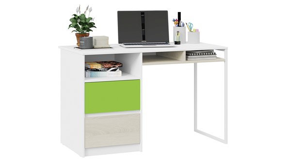 Письменный стол Сканди СМ-386.15.02-20 (Дуб Гарден, Белая, Зеленый) в Липецке - изображение