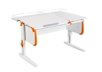 Детский стол-трансформер 1/75-40 (СУТ.25) + Polka_z 1/600 (2шт) белый/серый/Оранжевый в Липецке