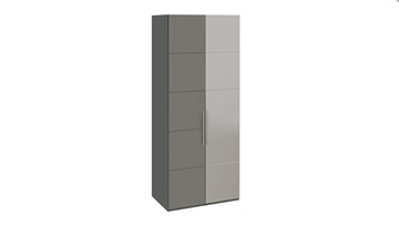 Распашной шкаф Наоми с 1 зеркальной правой дверью, цвет Фон серый, Джут СМ-208.07.04 R в Липецке