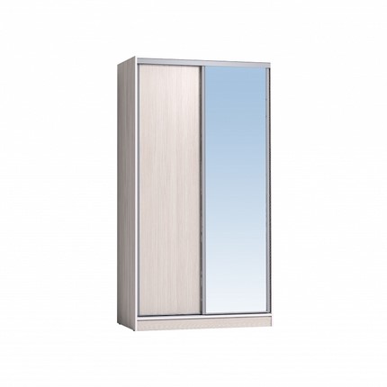 Шкаф 2-х створчатый 1200 Домашний Зеркало/ЛДСП, Бодега Светлый в Липецке - изображение