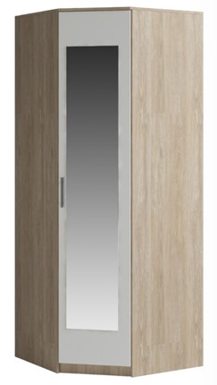 Шкаф угловой Светлана, с зеркалом, белый/дуб сонома в Липецке - изображение