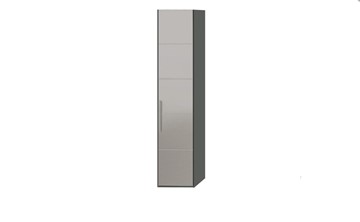 Распашной шкаф Наоми с зеркальной дверью правый, цвет Фон серый, Джут  СМ-208.07.02 R в Липецке