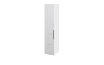 Распашной шкаф Наоми с зеркальной дверью правый, цвет Белый глянец СМ-208.07.02 R в Липецке
