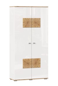 Шкаф двухстворчатый Фиджи с декоративными накладками 659.150, Дуб Золотой/Белый в Липецке