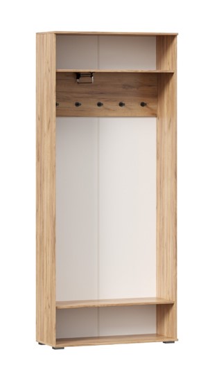 Шкаф двухстворчатый Фиджи с декоративными накладками 659.310, Дуб Золотой/Белый в Липецке - изображение 2