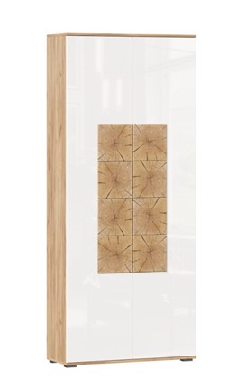 Шкаф двухстворчатый Фиджи с декоративными накладками 659.310, Дуб Золотой/Белый в Липецке - изображение