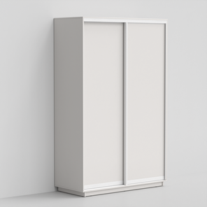 Шкаф 2-х дверный ЭКО-Сим Д 220х160х60, Белый матовый/белый глянец в Липецке