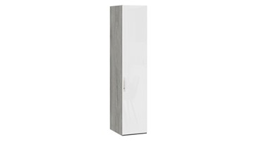 Шкаф одностворчатый Эмбер СМ-348.07.001 (Дуб Гамильтон/Белый глянец) в Липецке