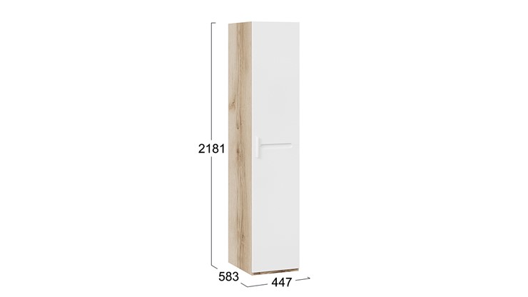 Распашной шкаф Фьюжн  ТД-260.07.01 (Дуб Делано, Белый глянец) в Липецке - изображение 3
