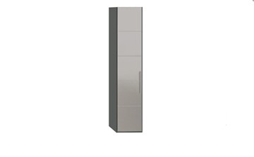 Шкаф распашной Наоми с зеркальной дверью левый, цвет Фон серый, Джут СМ-208.07.02 L в Липецке