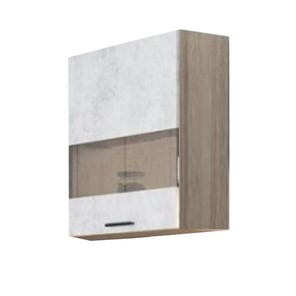 Кухонный шкаф со стеклом Модус, Ш500с/720, цемент светлый в Липецке
