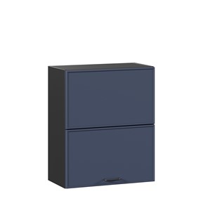 Шкаф навесной горизонтальный 600 комбинированный Индиго ЛД 298.970.000.167, Чёрный/Тёмно-синий в Липецке