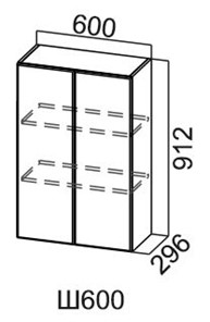 Кухонный навесной шкаф Модус, Ш600/912, галифакс в Липецке
