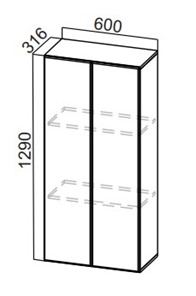 Кухонный пенал-надстройка Стайл, ПН600(720/316), МДФ в Липецке