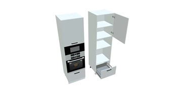 Кухонный шкаф-пенал П7 3, Белое гладкое Ламарти/Белый в Липецке
