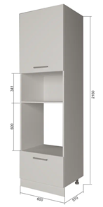 Кухонный шкаф-пенал П7 3, Сатин/Антрацит в Липецке