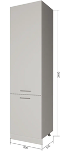Кухонный шкаф-пенал П9 1, Белое гладкое Ламарти/Антрацит в Липецке