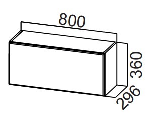Кухонный навесной шкаф Стайл, ШГ800/360 горизонтальный, МДФ в Липецке