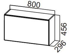 Навесной кухонный шкаф Стайл, ШГ800/456 горизонтальный, МДФ в Липецке