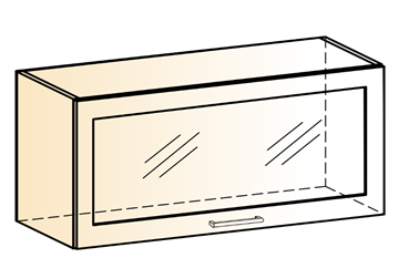 Шкаф навесной Яна L800 Н360 (1 дв. рам.) в Липецке