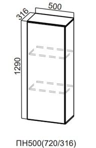 Настенный шкаф-пенал Модерн New, ПН500(720/316), МДФ в Липецке