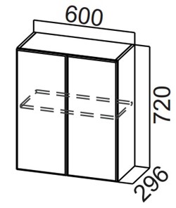 Распашной кухонный шкаф Стайл, Ш600/720, МДФ в Липецке