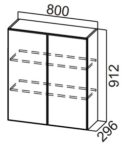 Распашной кухонный шкаф Стайл, Ш800/912, МДФ в Липецке