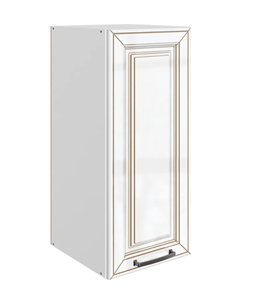 Кухонный шкаф Атланта L300 Н720 (1 дв. гл.) эмаль (белый/белый глянец патина золото) в Липецке